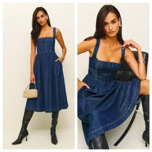 Reformation Tagliatelle Denim Dress
